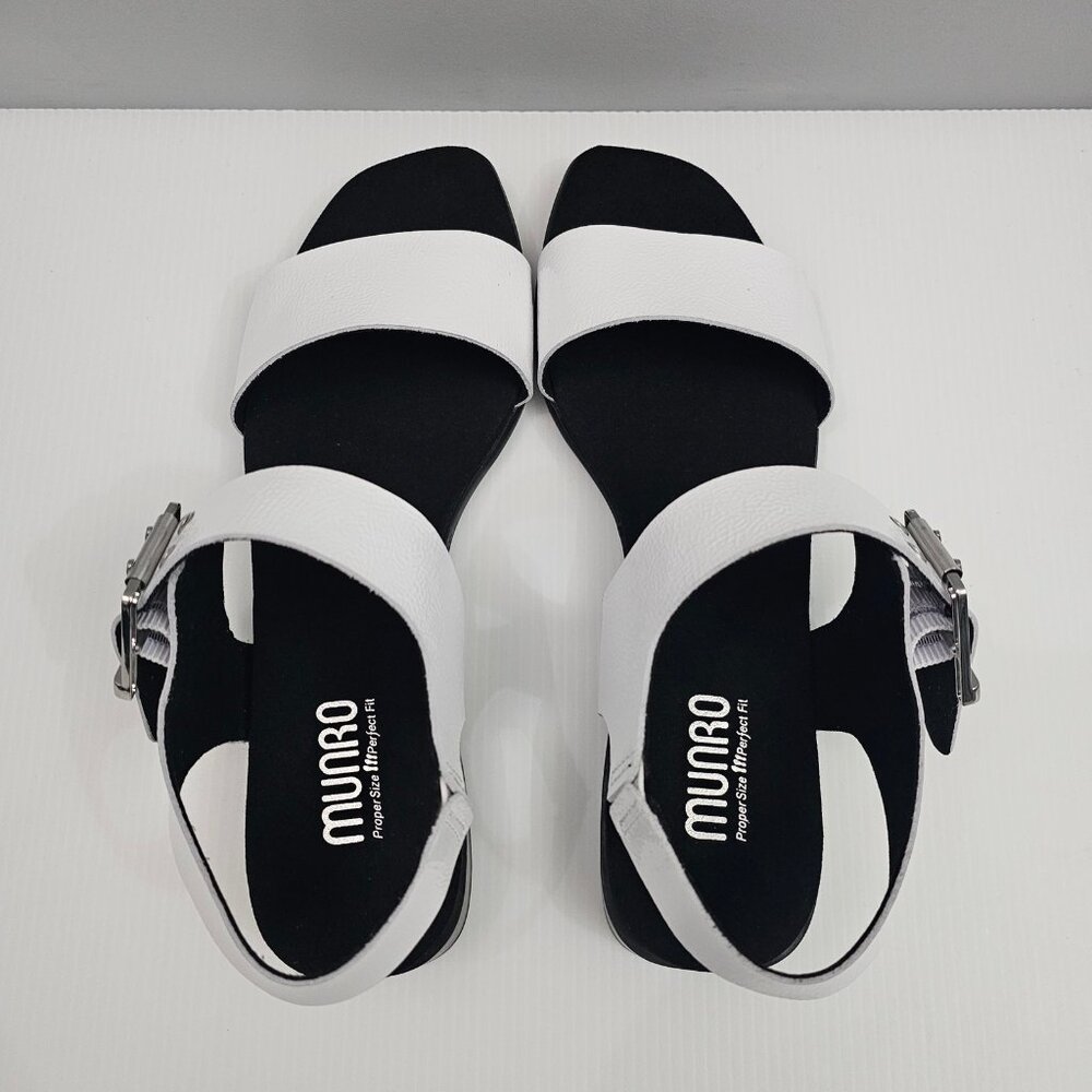 Munro Meena Sandal White Patent Leather Comfort Cushioned Walking Womens 9.5 - Picture 10 of 14